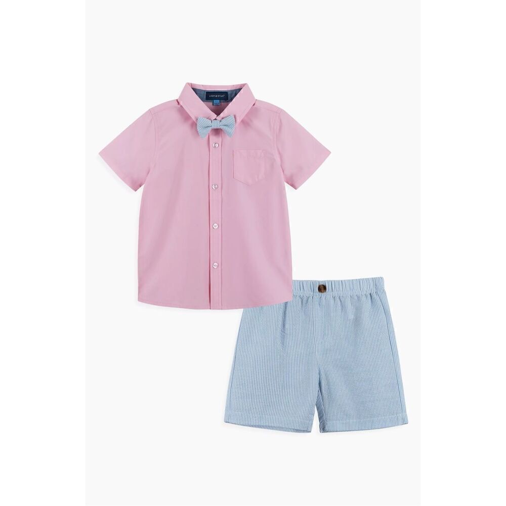 Andy & Evan Baby Boy's 2-Piece Button-Up Shirt & Seersucker Shorts Set (3 Piece